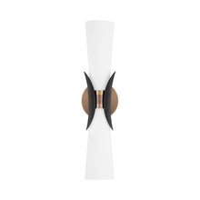 Load image into Gallery viewer, Muncie Wall Light in Patina Brass.
