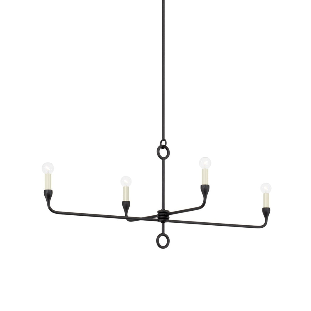 Orson Linear Pendant Light in Black Iron.