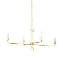 Load image into Gallery viewer, Orson Linear Pendant Light in Vintage Gold Leaf.
