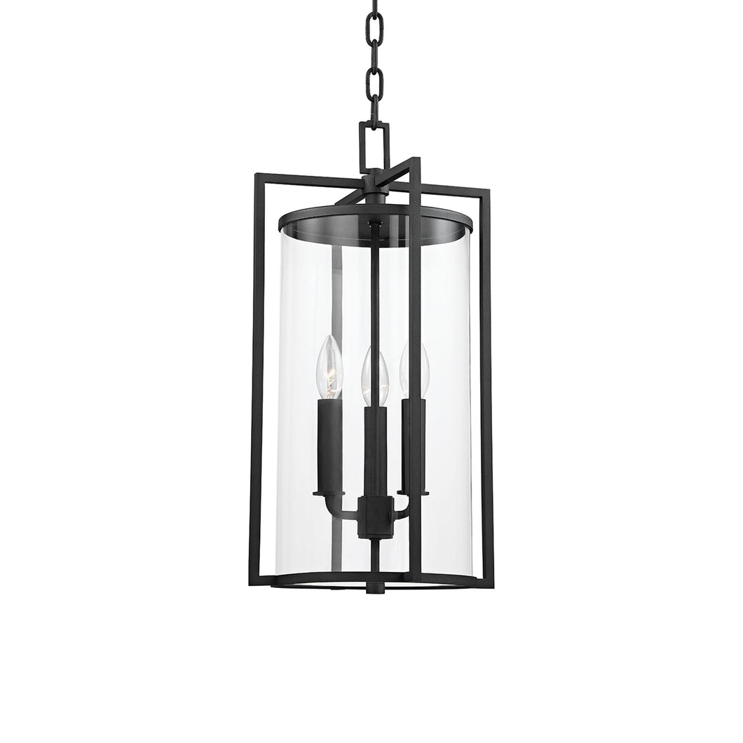 Percy Outdoor Pendant Light in Texture Black.