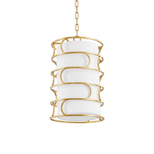 Load image into Gallery viewer, Reedley Pendant Light in Vintage Gold Leaf (3-Light).
