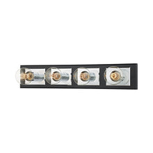 Load image into Gallery viewer, Runyan Vanity Wall Light in Polished Chrome/Soft Black (4-Light).
