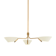 Load image into Gallery viewer, Sacramento Chandelier in Patina Brass/Soft Sand (3-Light).
