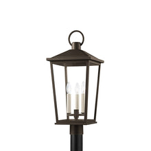 Load image into Gallery viewer, Soren Outdoor Post Light in Textured Bronze with Highlights.
