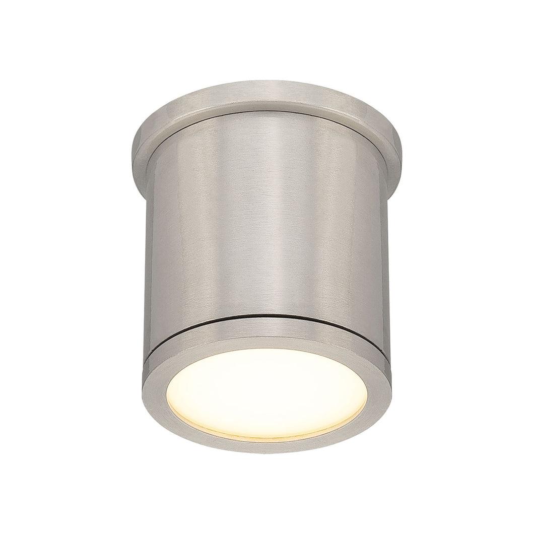 Tube LED Flush Mount Ceiling Light in Brushed Aluminum (Small).