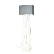 Load image into Gallery viewer, Tube Top Floor Lamp in Silver/Clear.
