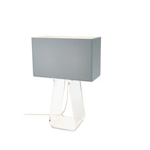 Load image into Gallery viewer, Tube Top Table Lamp in Silver/Clear/Medium.
