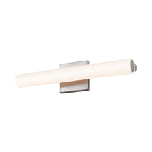Load image into Gallery viewer, Tubo Slim LED Bath Bar in Small/Satin Nickel/Flat Trim.
