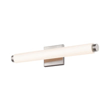 Load image into Gallery viewer, Tubo Slim LED Bath Bar in Small/Satin Nickel/Drum Trim.
