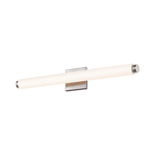 Load image into Gallery viewer, Tubo Slim LED Bath Bar in Medium/Satin Nickel/Drum Trim.
