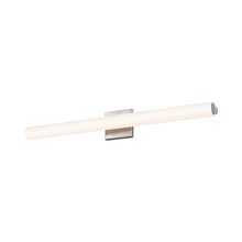 Load image into Gallery viewer, Tubo Slim LED Bath Bar in Large/Satin Nickel/Flat Trim.
