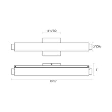 Load image into Gallery viewer, Tubo Slim LED Bath Bar - line drawing.
