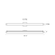 Load image into Gallery viewer, Tubo Slim LED Bath Bar - line drawing.
