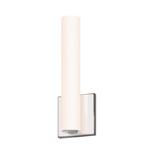 Tubo Slim LED Bath Vanity Light in Small/Polished Chrome/Flat Trim.