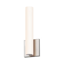 Load image into Gallery viewer, Tubo Slim LED Bath Vanity Light in Small/Satin Nickel/Flat Trim.
