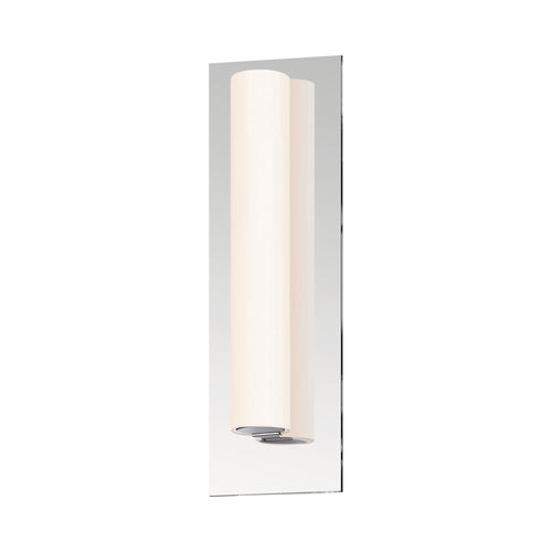 Tubo Slim Panel LED Bath Vanity Light in Small/Polished Chrome/Flat Trim.