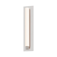 Load image into Gallery viewer, Tubo Slim Panel LED Bath Vanity Light in Large/Satin Nickel/Drum Trim.
