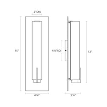 Load image into Gallery viewer, Tubo Slim Panel LED Bath Vanity Light - line drawing.
