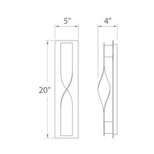 Load image into Gallery viewer, Twist Outdoor LED Wall Light - line drawing.
