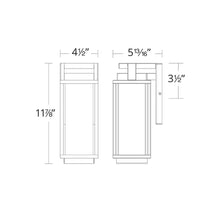Load image into Gallery viewer, Two If By Sea Outdoor LED Wall Light - line drawing.

