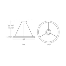 Load image into Gallery viewer, Boks LED Pendant Light - line drawing.
