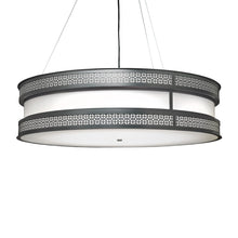 Load image into Gallery viewer, Duo Drum LED Pendant Light in Angles/Dark Iron.
