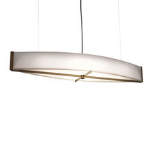 Load image into Gallery viewer, Ellipse Linear LED Pendant Light in Medieval Bronze/Opal Acrylic.
