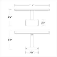 Load image into Gallery viewer, Uptown LED Swing Arm Light - line drawing.
