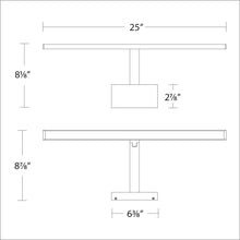 Load image into Gallery viewer, Uptown LED Swing Arm Light - line drawing.
