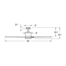 Load image into Gallery viewer, Vail LED Ceiling Fan - line drawing.
