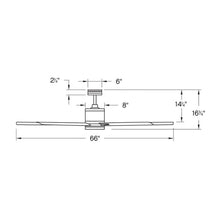 Load image into Gallery viewer, Vantage LED Ceiling Fan - line drawing.
