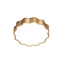 Load image into Gallery viewer, Vaughn LED Flush Mount Ceiling Light in Aged Brass.
