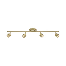 Load image into Gallery viewer, Vector LED Fixed Rail Light in Brushed Brass.
