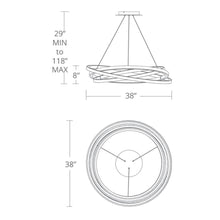 Load image into Gallery viewer, Veloce LED Chandelier - line drawing.
