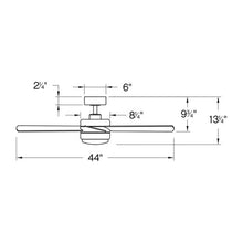 Load image into Gallery viewer, Ventus LED Ceiling Fan - line drawing.
