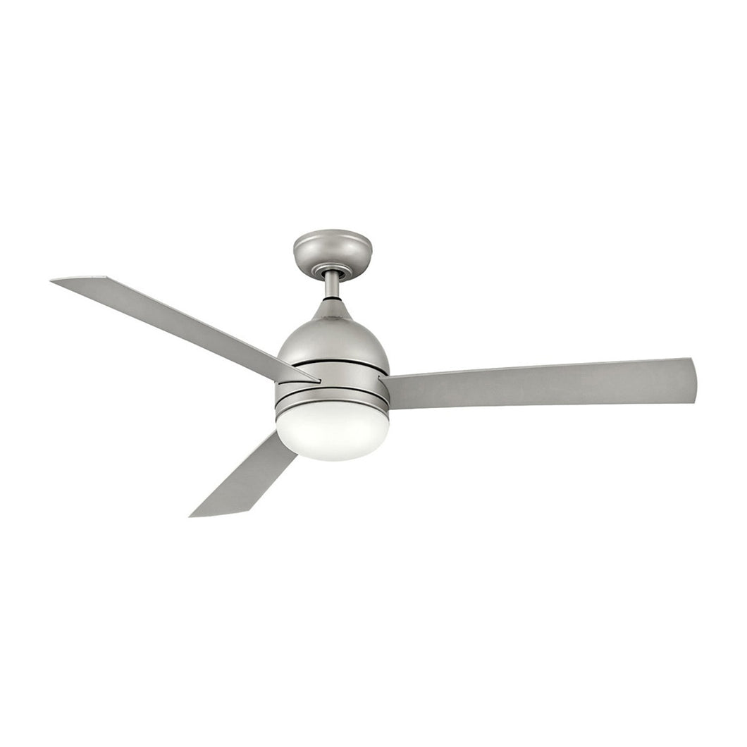 Verge LED Ceiling Fan in Brushed Nickel.