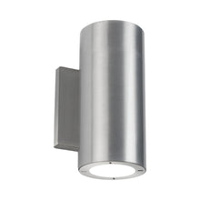 Load image into Gallery viewer, Vessel Outdoor LED Up and Down Wall Light in 2-Light/Brushed Aluminum.
