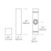 Load image into Gallery viewer, Vex Large Outdoor LED Wall Light - line drawing.
