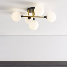 Load image into Gallery viewer, Viaggio Flush Mount Ceiling Light in living room.
