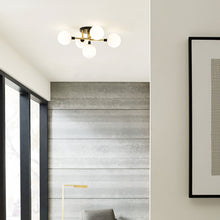 Load image into Gallery viewer, Viaggio Flush Mount Ceiling Light in living room.
