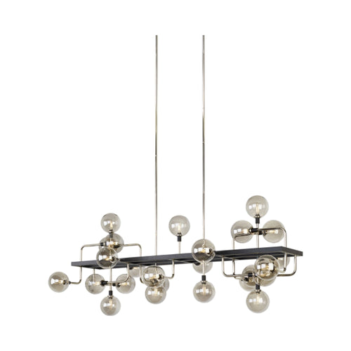 Viaggio Linear Pendant Light in Black and Silver.