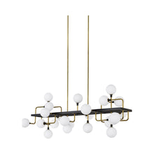 Load image into Gallery viewer, Viaggio Linear Pendant Light in Brass / Opal.
