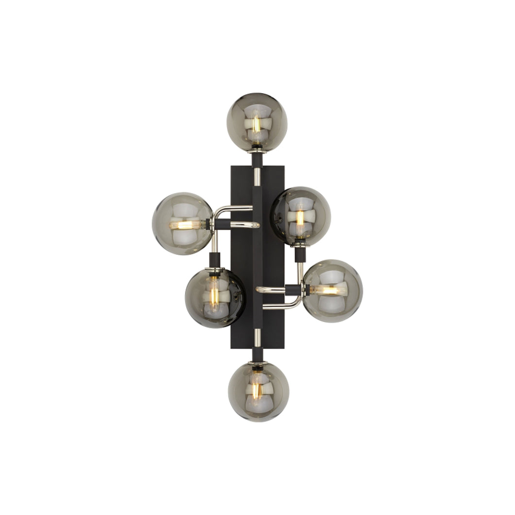 Viaggio Wall Light in Polished Nickel / Smoke.