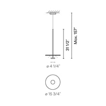 Load image into Gallery viewer, Flat LED Pendant Light - line drawing.
