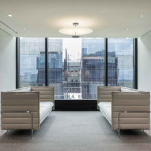 Load image into Gallery viewer, Flat LED Semi Flush Ceiling Light in office.
