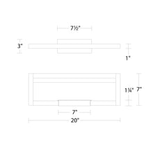 Load image into Gallery viewer, View LED Bath Vanity Light - line drawing.
