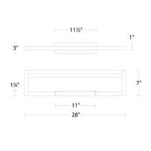 Load image into Gallery viewer, View LED Bath Vanity Light - line drawing.
