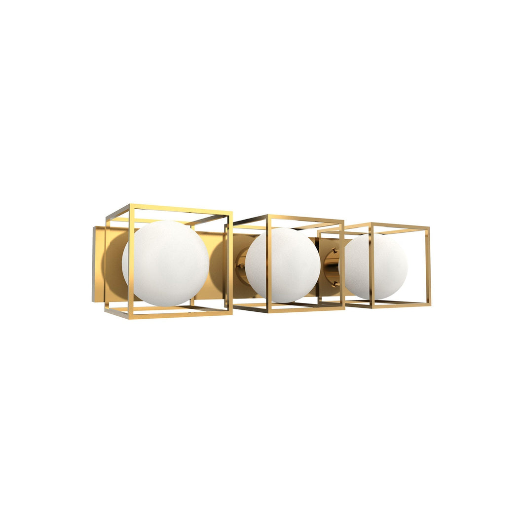 18 Vanity Wall Light in Aged Brass (3-Light).