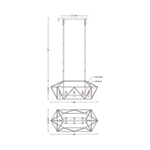 Load image into Gallery viewer, C1105 Linear Pendant Light - line drawing.
