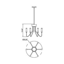 Load image into Gallery viewer, C2061 Chandelier - line drawing.
